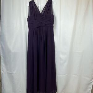Bill LevKoft Dress Plum Deep Purple Long Formal Bridesmaid Prom Sz 12 Empire